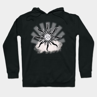 Sun Pretty Face Black and White Tattoo Design Hoodie